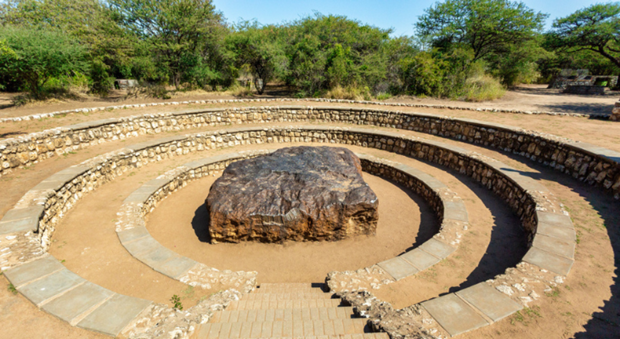 De Hoba meteoriet in Grootfontein, Namibië De Hoba meteoriet in Grootfontein, Namibië