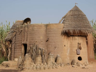 Palmbomen tegen een bewolkte lucht tijdens groepsrondreis Ghana, Togo en Benin.